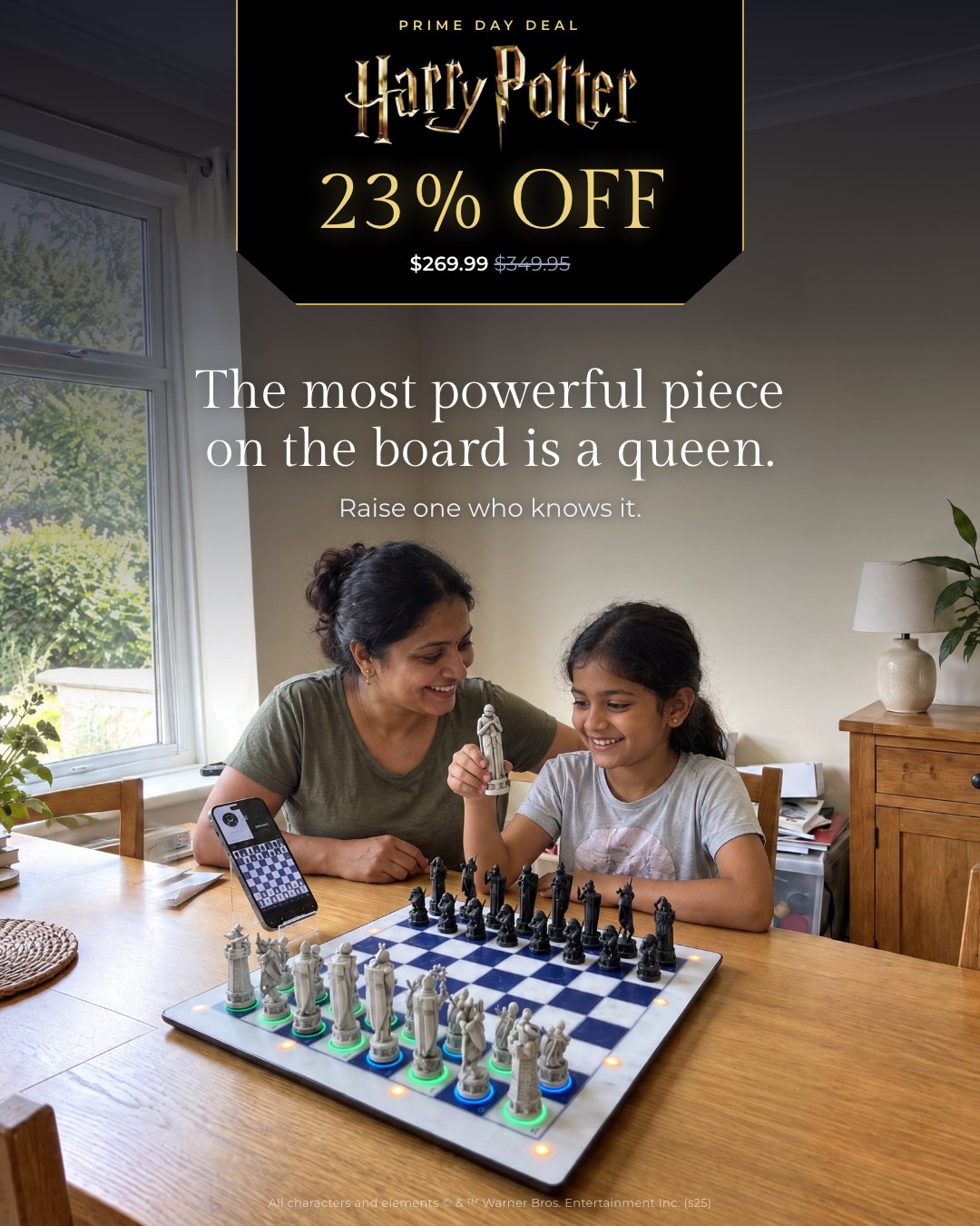 The most powerful piece on the board is a queen.