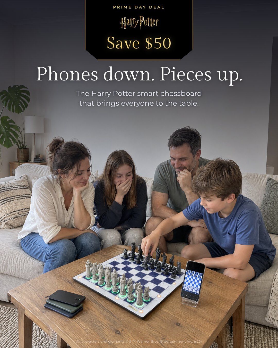 Phones down. Pieces up.