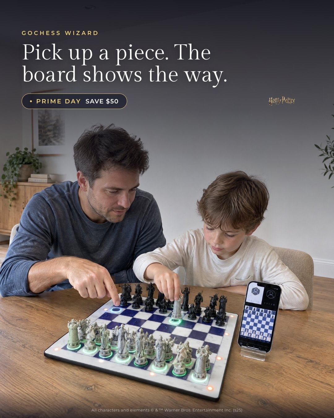 Pick up a piece. The board shows the way.