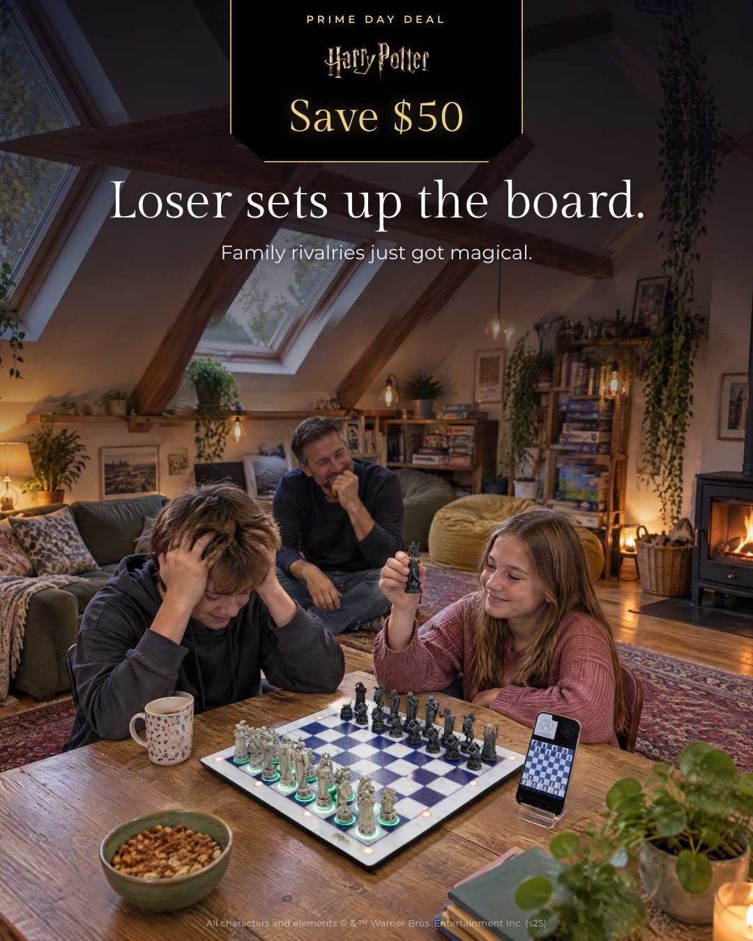 Loser sets up the board.