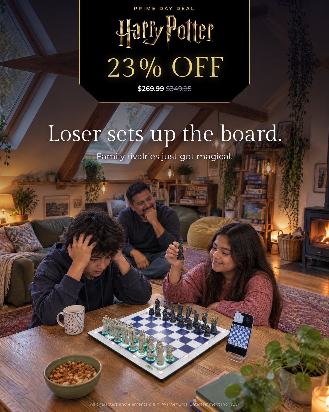 Loser sets up the board.