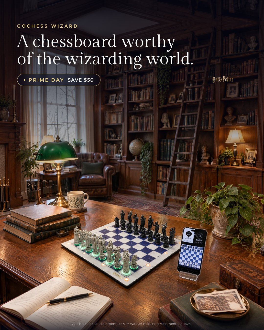 A chessboard worthy of the wizarding world.